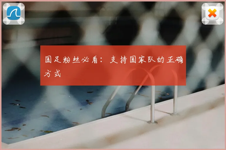 国足粉丝必看:支持国家队的正确方式